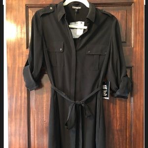 Black shirt dress